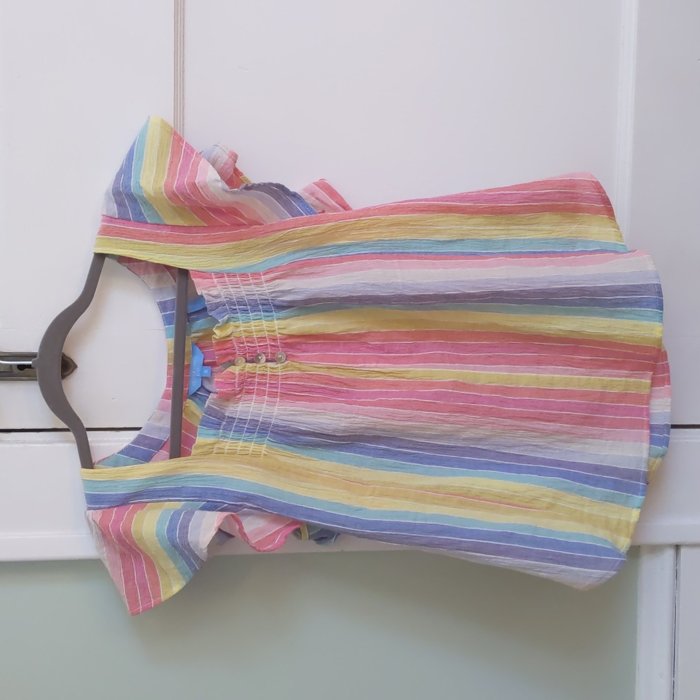 Draper James multi-color stripes top, excellent condition, size medium, cotton
